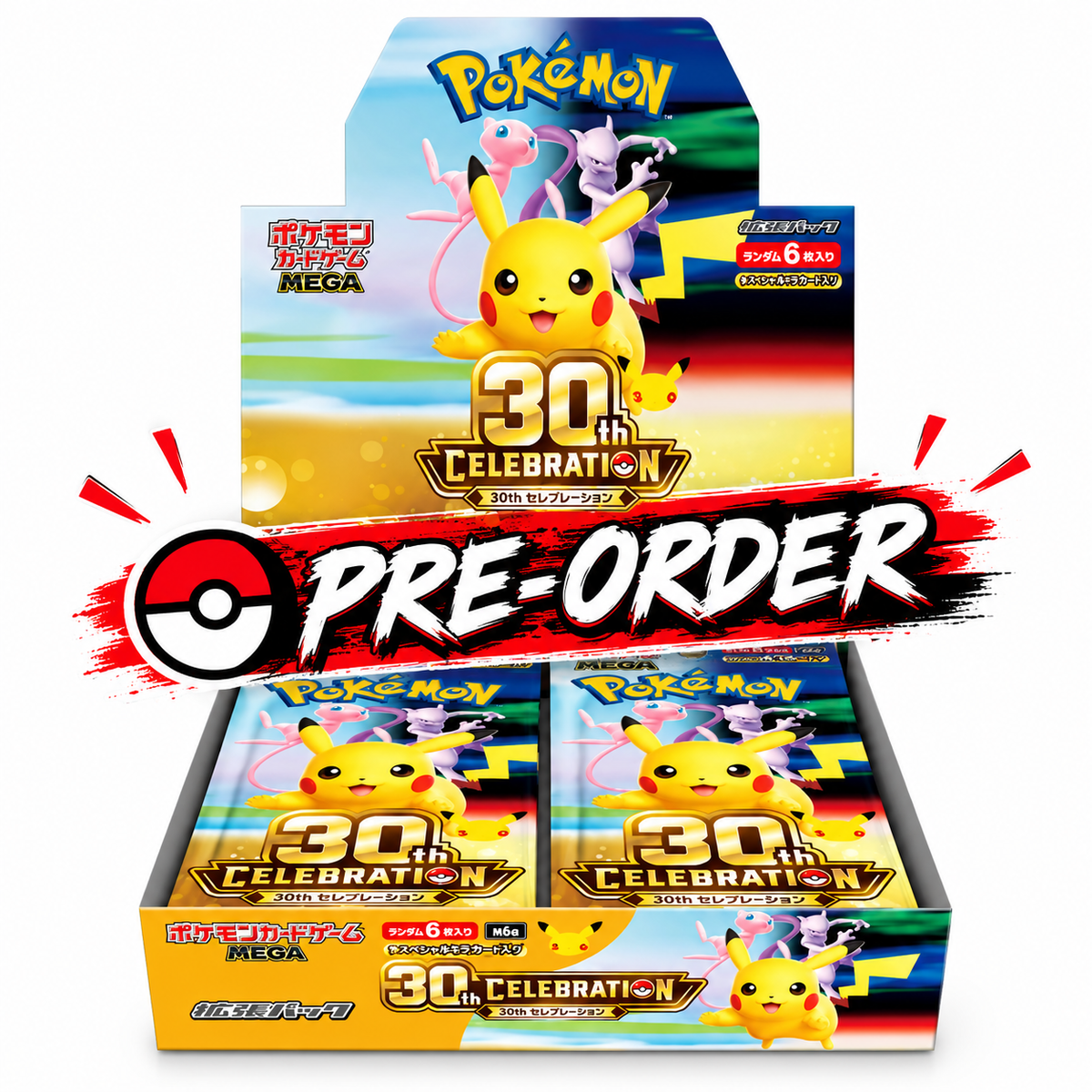 Pokémon 30th CELEBRATION M6a 30º Aniversario Booster Box Japonesa (20 Sobres) Original Sellada con Shrink