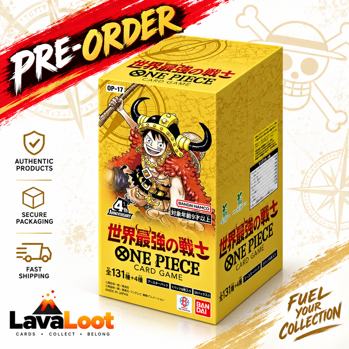 One Piece Card Game OP-17 The Strongest Warrior Booster Box Japonesa (24 Sobres) Original – PRE-ORDER
